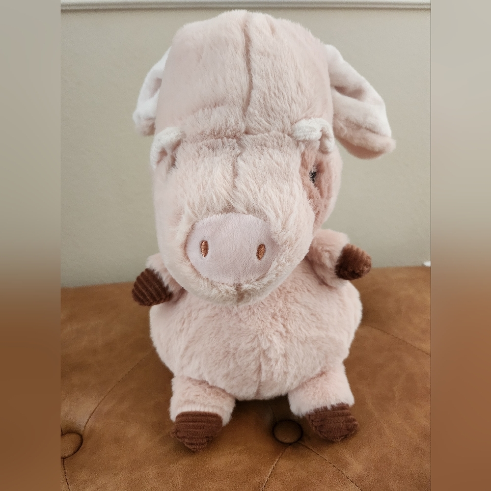 Adorable Pink and Brown Stuffed Pig Toy